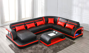 Grando Modern Sectional with Speaker & Wireless Charger & LED Lights