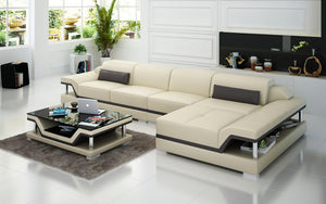 Taliya Small Modern Leather Sectional