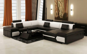 Lanz Modern Leather Sectional with Chaise