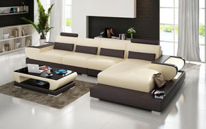 Mirak Small Modern Leather Sectional