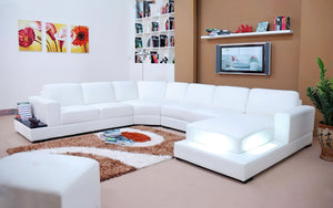 Spencer Leather Sectional with LED Light