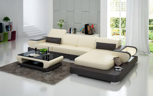 Ezrael Small Modern Leather Sectional