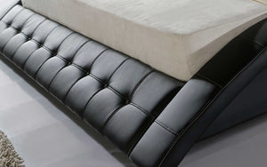 Odin Curved Modern Leather Platform Bed