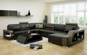 Norba Modern U-Shape Leather Sectional