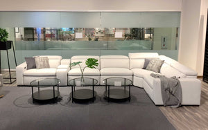 Janet Modern Fabric Sectional with Recliner