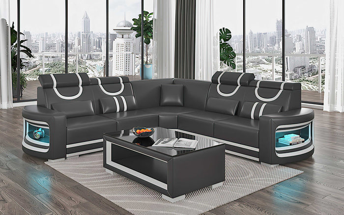 Luca Modern Corner Sectional with LED Light