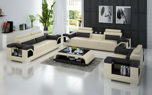 Talos Modern Leather Sofa Set