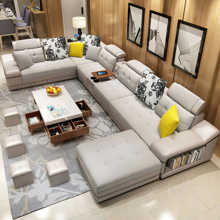 Selena Shell White Modular Tufted Sectional