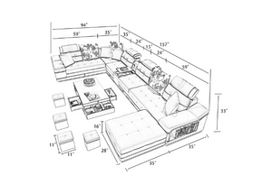 Selena Off-White Modular Tufted Sectional