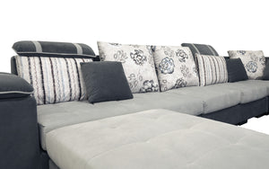 Selena Grey & Dark Grey Modular Tufted Sectional