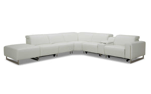 VOYAGE MODERN LEATHER SECTIONAL WITH OTTOMAN