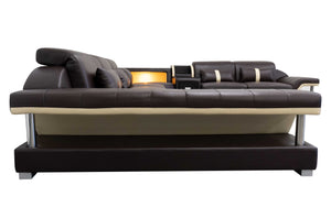 Bewley Modern Leather Sectional With Storage