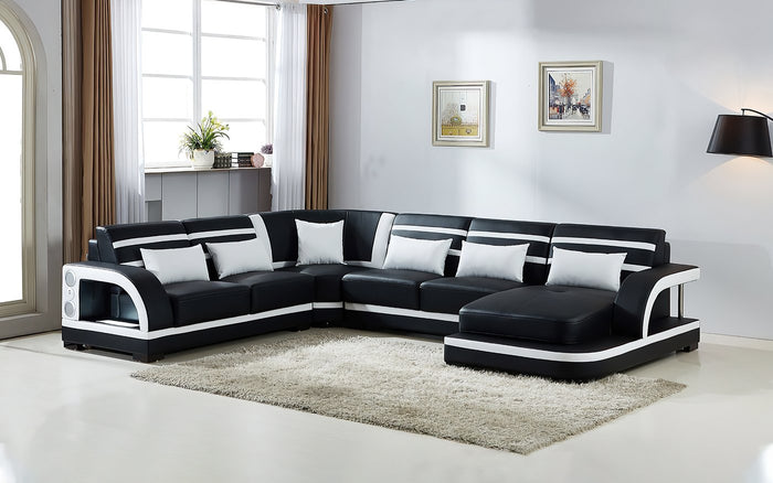 Grando Modern Sectional with Speaker & Wireless Charger & LED Lights