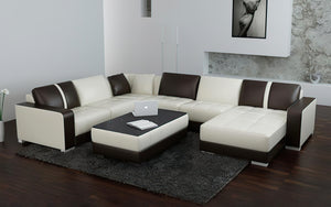 Ceaira Modern Modular Tufted Leather Sectional