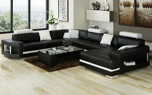 Leroy Modern U-Shape Leather Sectional