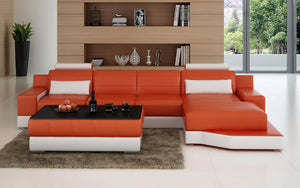 Hybra Small Modern Leather Sectional