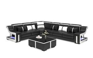 Lisa Leather Corner Sectional with LED Light