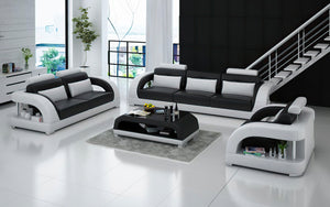 Lacus Modern Leather Sofa Set