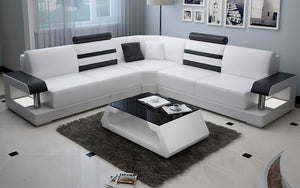 Norba Modern Leather Sectional with LED Light