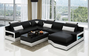 Hybra Modern U-Shape Leather Sectional