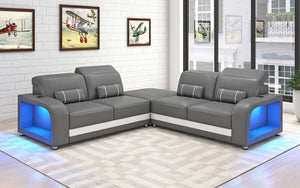 Ronan Modern Sectional with LED, Black. Special Order Available 