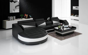 Skye Leather Sectional with Shape Chaise