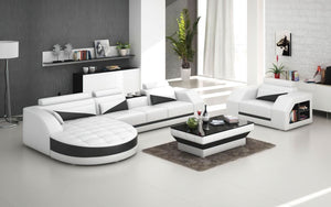 Lonsdale Leather Sectional with Shape Chaise