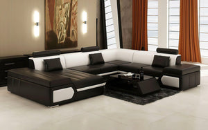 Lanz Modern Leather Sectional with Chaise