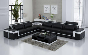 Althea Ulta Modern Leather L-Shape Sectional Couch