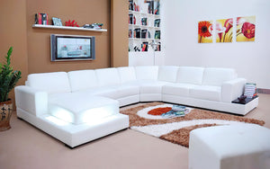 Spencer Leather Sectional with LED Light