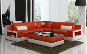 Hybra Modern Leather Sectional