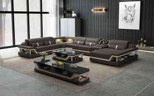 Bewley Modern Leather Sectional With Storage