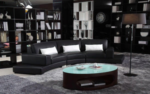 Frida Modern Curve Shape Leather Sectional