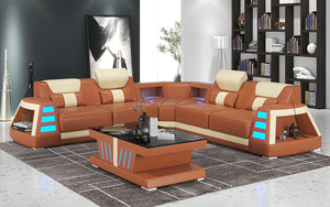 Ozzy Modern Corner Leather Sectional