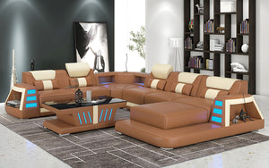 Ozzy Modern Leather Sectional