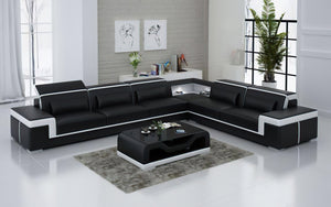 Althea Ulta Modern Leather L-Shape Sectional Couch