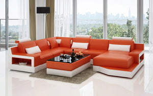 Hybra Modern U-Shape Leather Sectional