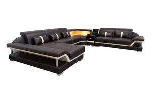 Bewley Modern Leather Sectional With Storage