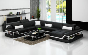 Taliya Modern U-Shape Leather Sectional