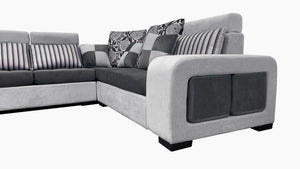 Selena Modular Tufted Sectional With Chaise(Dark Grey & Light Grey) / Top Grain Italian Leather