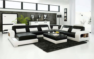 Ulubray Modern U-Shape Leather Sectional