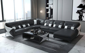 Bysic Modern U Shape Leather Sectional