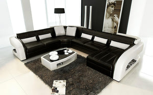 Hennessey Modern U-Shape Leather Sectional