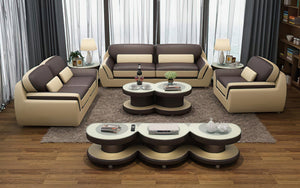 Atlas Modern Leather Sofa Set