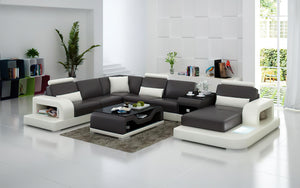 Tara Modern U-Shape Leather Sectional