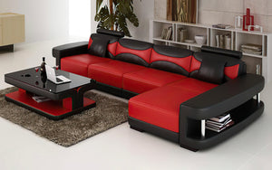 Critika Modern Leather Sectional with Chaise