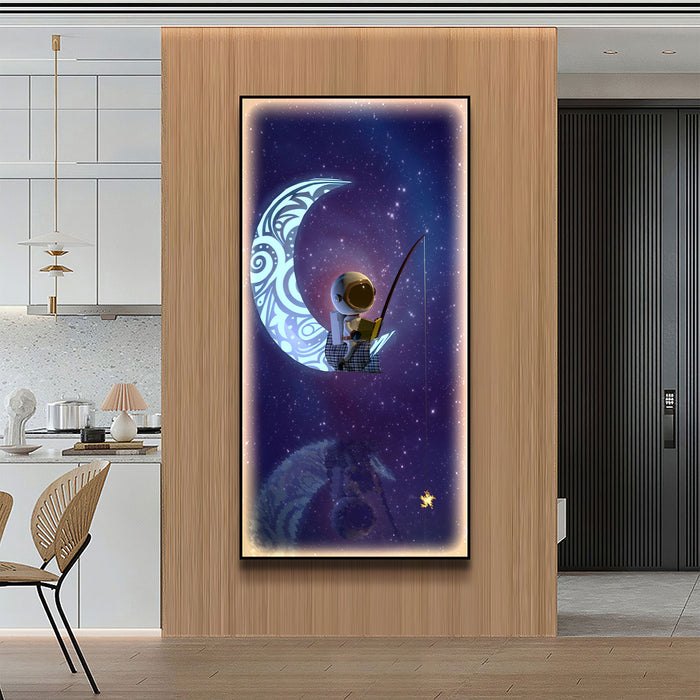 Futuristic Wall Art Astronaut Star Fishing