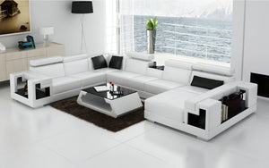 Moore Leather Sectional with Storage