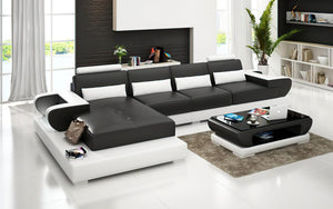 Mirak Small Modern Leather Sectional