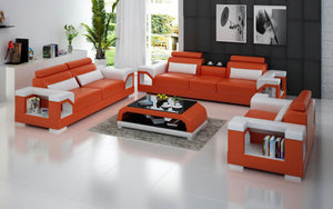 Talos Modern Leather Sofa Set